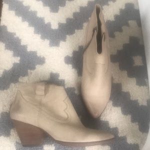 Distressed Frye western ankle booties